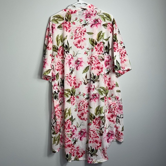 &Show me your mumu open front long cardigan flowers rose peonies floral pink o/s - Picture 6 of 7